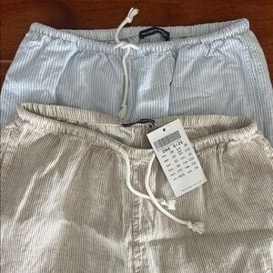 Brandy Melville Striped Drawstring Cotton Pants Set